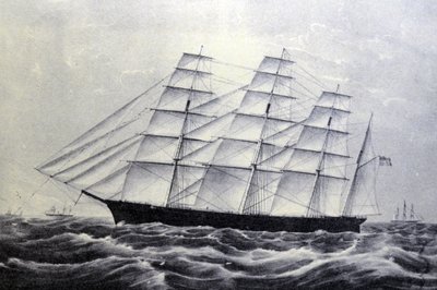 Currier & Ives Illustration 19. Jahrhundert. Das Klipperschiff The Great Republic von N. and Ives, J.M. Currier